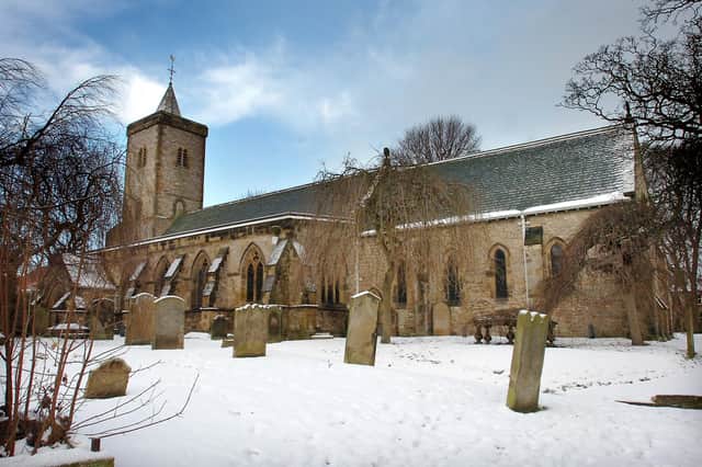 Whitburn Parish Church in the snow. It was also in the news in 1977.