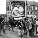 Westoe's miners on the march in 1985. A commemorative event is planned next month.