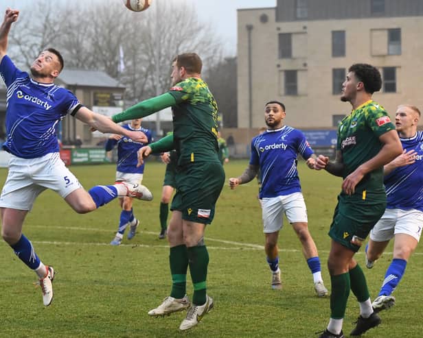 Action from Hebburn Town's goalless draw at Matlock Town (photo Tyler Lopes)
