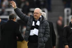 Former Newcastle striker John Tudor waves to the crowd during half time during the Premier League match between Newcastle United and Crystal Palace at St. James Park on April 06, 2019 in Newcastle upon Tyne, United Kingdom. (Photo by Stu Forster/Getty Images)