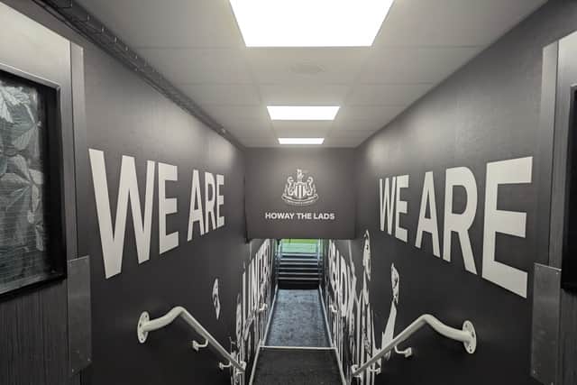 The new-look tunnel at St James' Park.