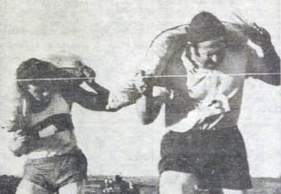 Ted Nicholson wins the coal carrying race ahead of Gordon Froment in 1970.