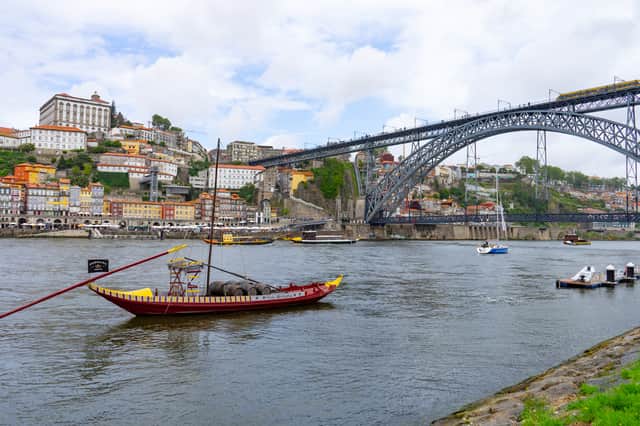 Colourful buildings and bridges in Porto, Portugal
