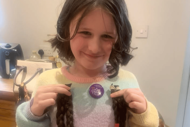 Nine-year-old Cora Whitehead has donated around 15 inches of her hair to The Little Princess Trust.