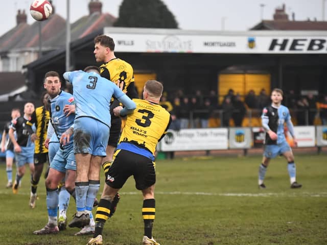 Hebburn Town fell to a 3-2 defeat against Northern Premier League Premier Division rivals Worksop Town (photo Tyler Lopes)