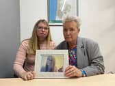 Katie Brett and Lorraine Beavers with a photo of Sasha Marsden.