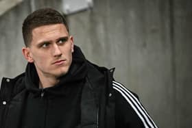 Newcastle United's Dutch defender #04 Sven Botman arrives for the English League Cup semi-final second leg football match between Newcastle United and Arsenal at St James' Park, in Newcastle-upon-Tyne, north east England, on February 5, 2025. (Photo by Paul ELLIS / AFP) 