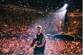 Sam Fender performed at the 2025 Brit Awards.
