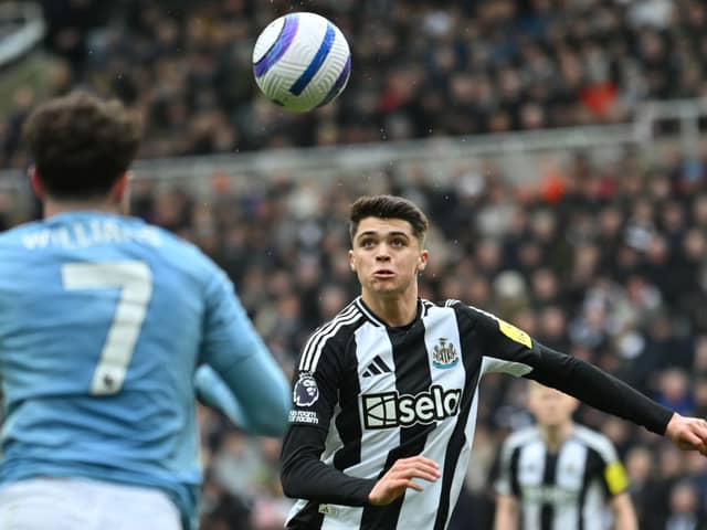Lewis Miley in action against Nottingham Forest. 