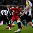 Alexis Mac Allister of Liverpool during the Premier League match between Newcastle United FC and Liverpool FC at St James' Park on December 04, 2024 in Newcastle upon Tyne, England. (Photo by Andrew Powell/Liverpool FC via Getty Images)