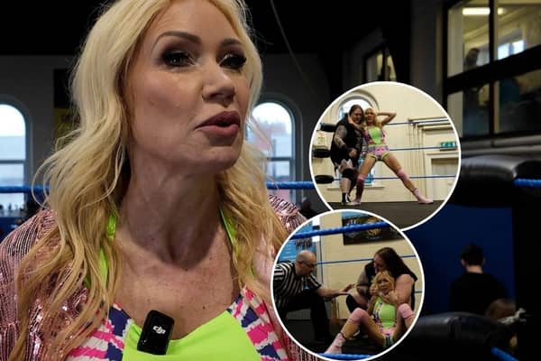 Sammy Rodgers, 53, from Stockport, won her wrestling comeback match at Rascals Pro-Wrestling Academy in Blackpool