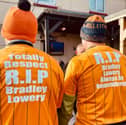 Johnny Hayton (left) and Chris Stone wearing their Hull City shirts paying tribute to Bradley Lowery.