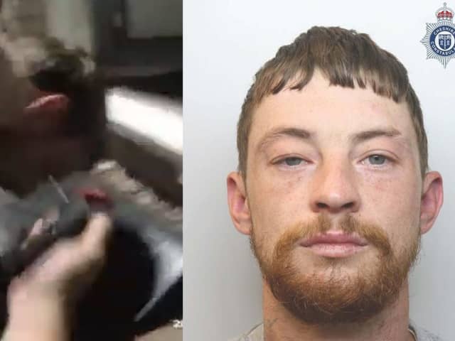 Man wrestles police officer to the ground and strangles him.