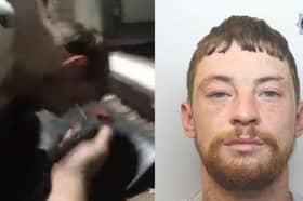 Man wrestles police officer to the ground and strangles him.