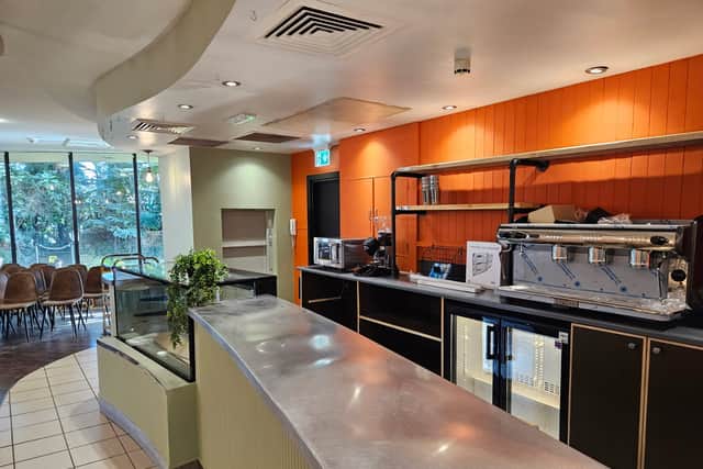 The final touches are being made to the cafe site at the Winter Gardens