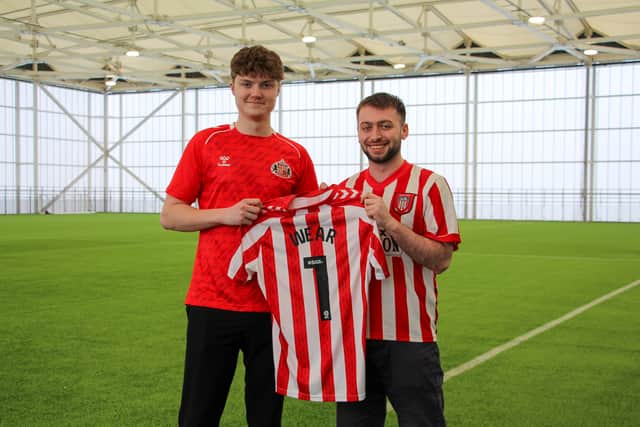 Alfie Evans (left) and Joe Hay at the Beacon of Light before they set off on their fundraising run to Hillsborough in Sheffield.