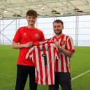 Alfie Evans (left) and Joe Hay at the Beacon of Light before they set off on their fundraising run to Hillsborough in Sheffield.