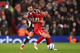 Bruno Guimaraes and Alexis Mac Allister in action. 