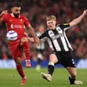 Lewis Hall in action for Newcastle United. 