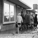 Passengers at Jarrow bus station were boarding a vehicle on a snowy day in January 1970.