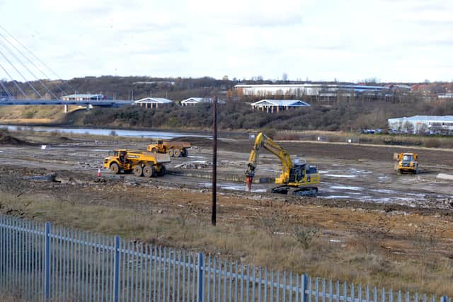 Diggers on site at Sunderland  Crown Works Film Studios