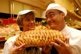 Diane Clegg and Mark Ferguson were baking up some delicious looking food at the Jarrow store in 2003.
