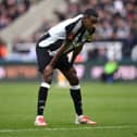 Alexander Isak of Newcastle United reacts during the Emirates FA Cup Fifth Round match between Newcastle United and Brighton & Hove Albion at St James' Park on March 02, 2025 in Newcastle upon Tyne, England. (Photo by Stu Forster/Getty Images)