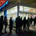 Queues started to form outside Tesco Extra in Borehamwood, Hertfordshire