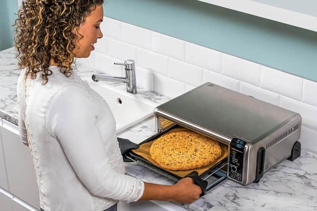 The Foodi can stand upright when you've finished with it to save space