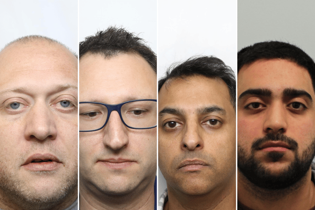 (l-r) Gregory Frankel, aged 47, Daniel Rawson, aged 47, Haroon “Harry” Rashid, aged 54, and Arjun Babber, aged 32, were found guilty of money laundering following a trial at Leeds Crown Court.