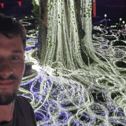 South Shields artist Stevie Thompson with his Mycelium Network in Australia.