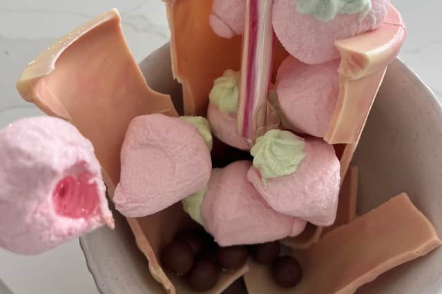 The inside of Aldi's Bubble Tea Easter Egg