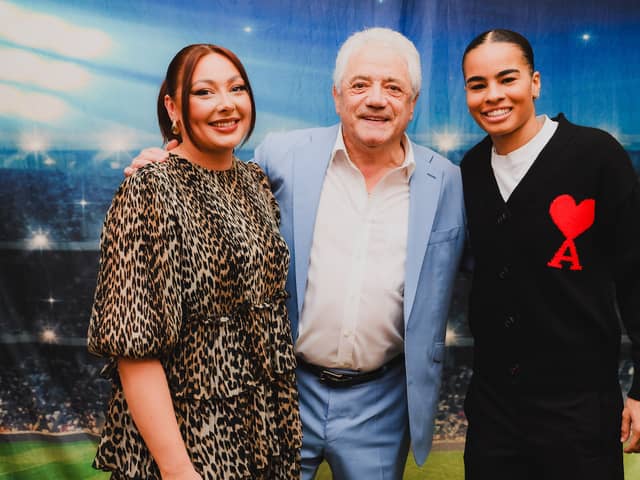  The NSPCC's Hayley Lynn with Kevin Keegan and Shania Hayles