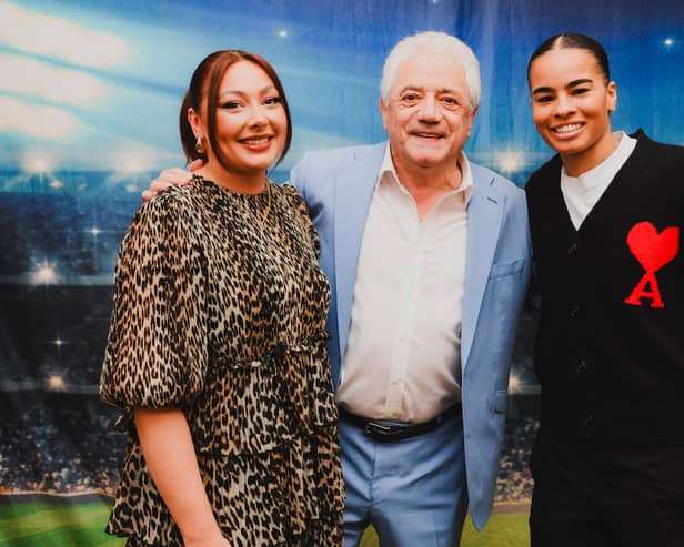  The NSPCC's Hayley Lynn with Kevin Keegan and Shania Hayles