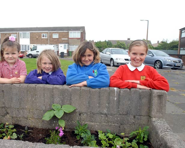 Keira Heslop, Fayre Connell, Britanny Tilson and Shannon Ord looked delighted with their gardening work in 2007.