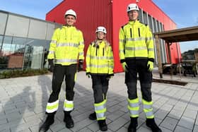 Apprentices Jamie Edwards, Bridie Gallagher and Logan Ebank are urging other youngsters to consider jobs in the renewable energy sector.