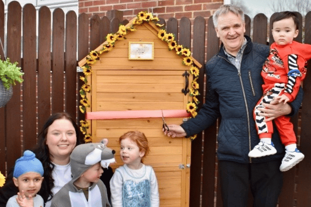Eamonn was on hand to officially launch the nursery's community library.