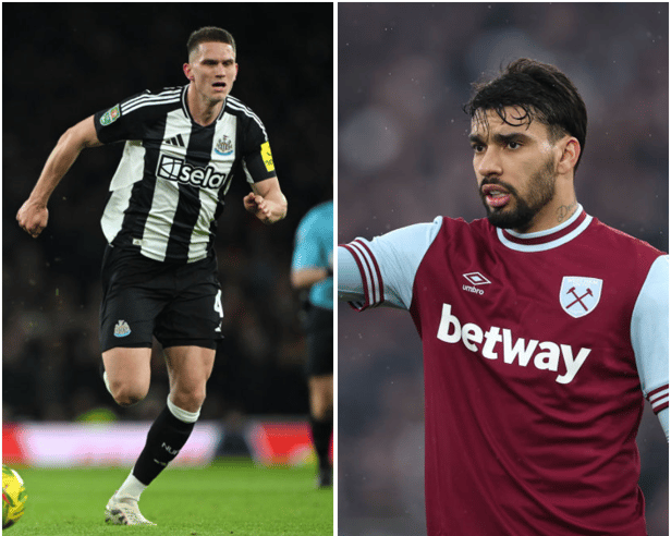 Sven Botman will not feature for Newcastle United on Monday night. Lucas Paqueta is a doubt to play for West Ham.