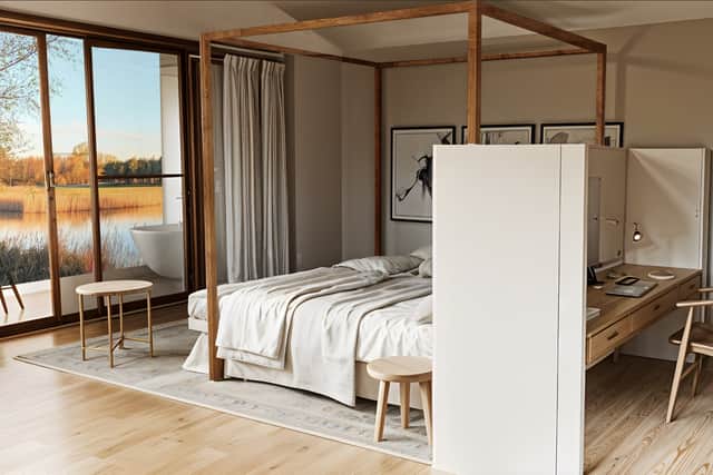 The cabins are designed for two people and are dog-friendly