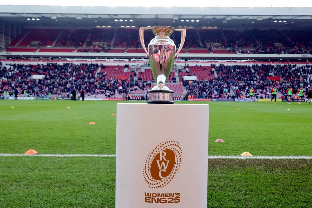 The Women's Rugby World Cup on display at the Stadium of Light.