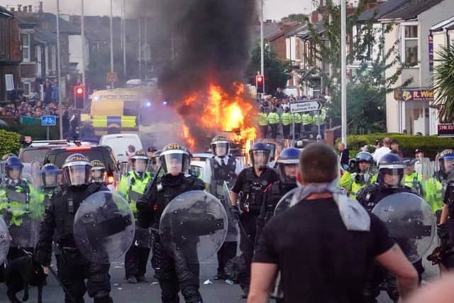 Parts of Blackpool descended into violent disorder during the riots of August last year|Getty Images