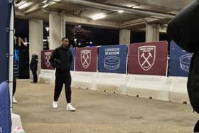 Alexander Isak arrives at the London Stadium. 