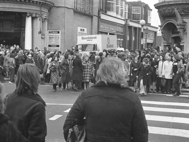 Hundreds of Plessey workers attended a union meeting at the Empire Theatre in Sunderland in March 1977.