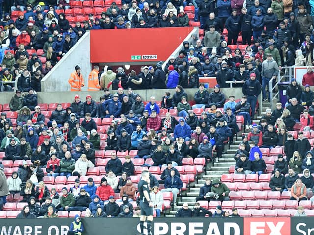 Sunderland fans at the Stadium of Light for the game against Preston North End. 