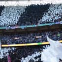 Newcastle United fans at Wembley Stadium. 