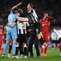 Newcastle United celebrate Carabao Cup win. 