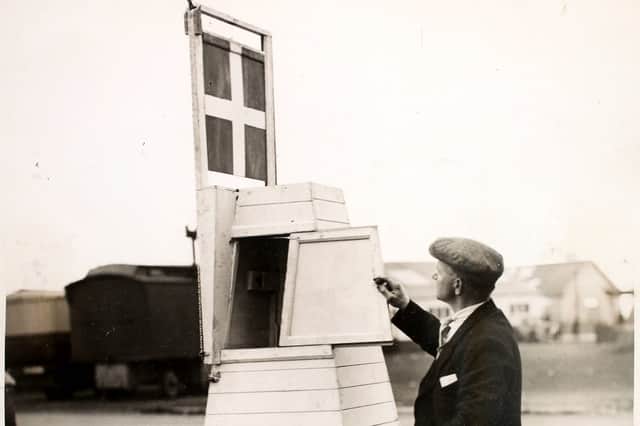 A box on the beach at South Shields where a life-saving device is stored. (Photo by Hulton Archive/Getty Images)