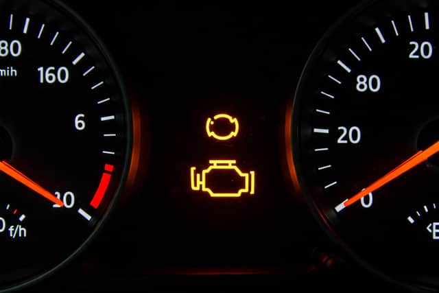 The dreaded "check engine" warning light can often be triggered by a weak battery