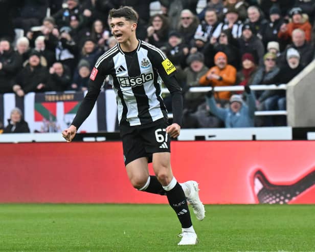 Newcastle United midfielder Lewis Miley