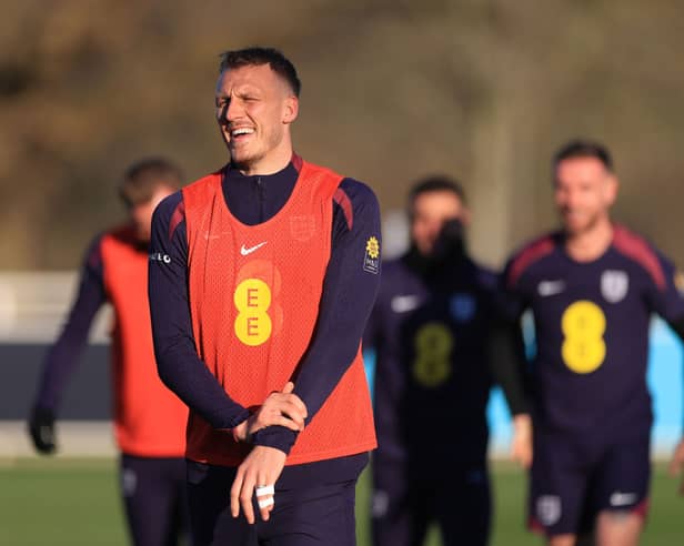 Dan Burn in England training on Tuesday.